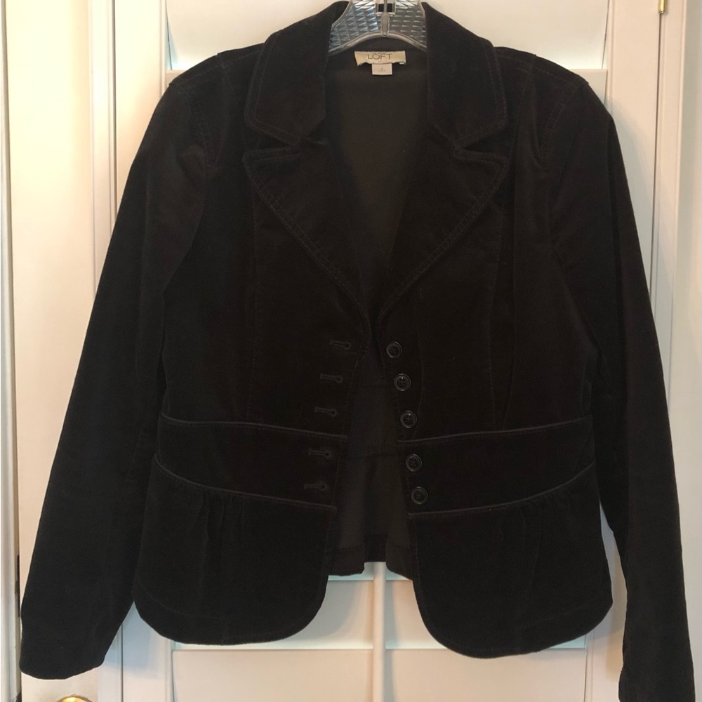 ANNE TAYLOR LOFT Size 4 Corduroy Black Blazer